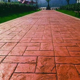 都江堰市  彩色壓花地坪材料 壓膜混凝土 藝術(shù)壓花地坪材料廠 免費施工指導廠家送貨到工地