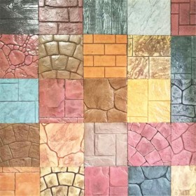 北碚區(qū) 壓花地坪 彩色混凝土壓印地坪 壓印混凝土材料 壓模路面材料廠家免費指導施工