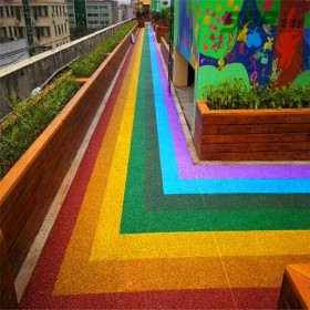 彩色整體透水路面 生態(tài)透水混凝土粘接劑 海綿城市透水地坪 工廠