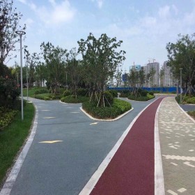 彩色透水地面 海綿城市透水混凝土 彩色強固透水混凝土 現貨供應