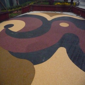 西安市 透水混凝土街道 透水地坪 花紋景觀彩色混凝土 生態透水路面 廠家現貨供應